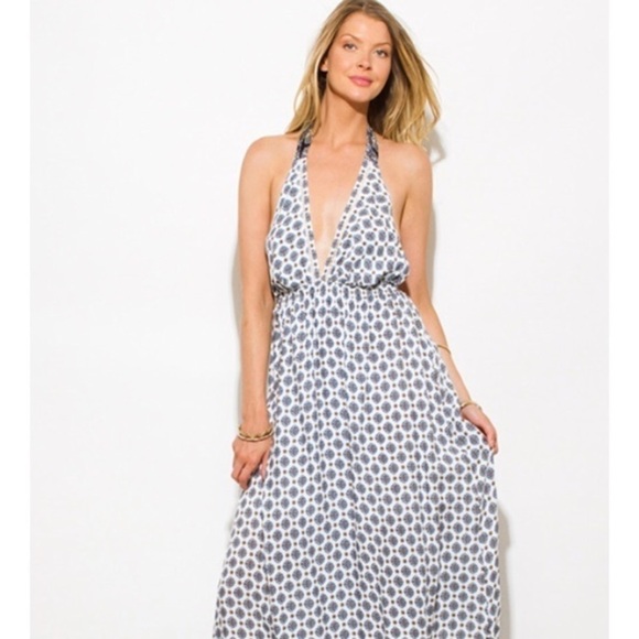 Francesca's Collections Dresses & Skirts - Brand New Francesca’s Collection Blue Print Boho Maxi Dress Size Small